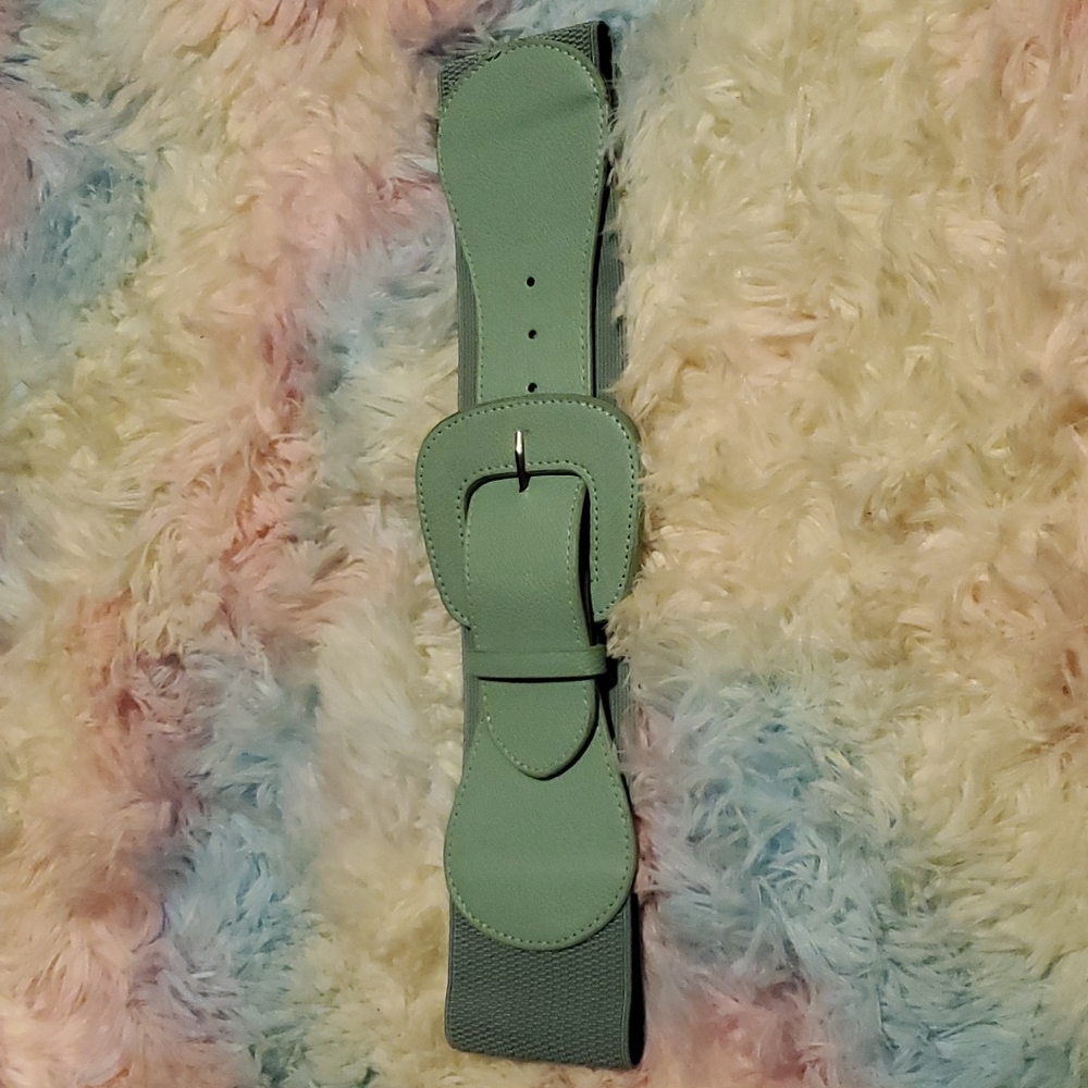 Unique vintage mint green waist clinching belt